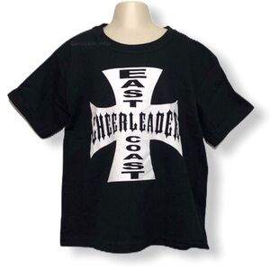 NWOT Black West Coast Cheerleader Cheerleading Tee T Shirt Top Youth Small